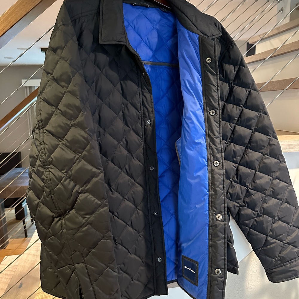Tommy Bahama Navy Quilted Pea Coat - Picture 2 of 2